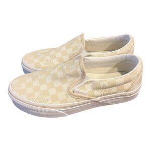 NWT- Vans Classic Slip-On 'Checkerboard - Tan Stars' edition